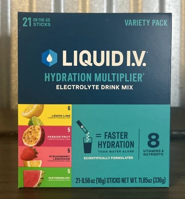 Liquid IV Hydration Variety Pack 21 Count Lemon, Passion, Strawberry, Watermelon - Image 1 of 3