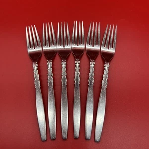 6 LYON International ALHAMBRA Satin Stainless Flatware 7.5” DINNER FORKS - Bild 1 von 9