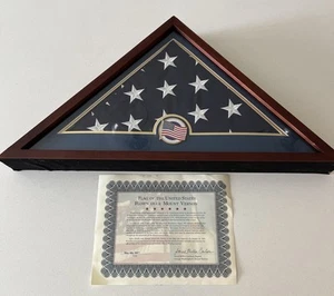 USA Flagge geflogen über Mount Vernon am 4. Mai 2017 inkl. Vitrine Shadow Box - Bild 1 von 6