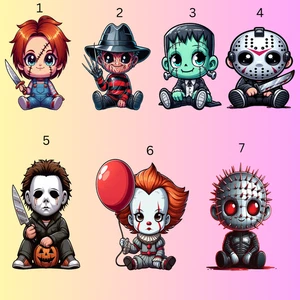 Tshirt Baby Horror Youth Chuckey,Pinhead, Jason,PennyWise,Frankestein,Freddy - Picture 1 of 8