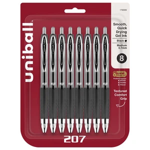 uni-ball 207 Retractable Gel Pens Medium Point (0.7mm) Black 2431821 - Picture 1 of 9