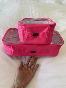 Juego de 2 piezas de almacenamiento con cremallera Lug Sky Cubbies Resort rosa magenta y transparente - Imagen 1 de 7