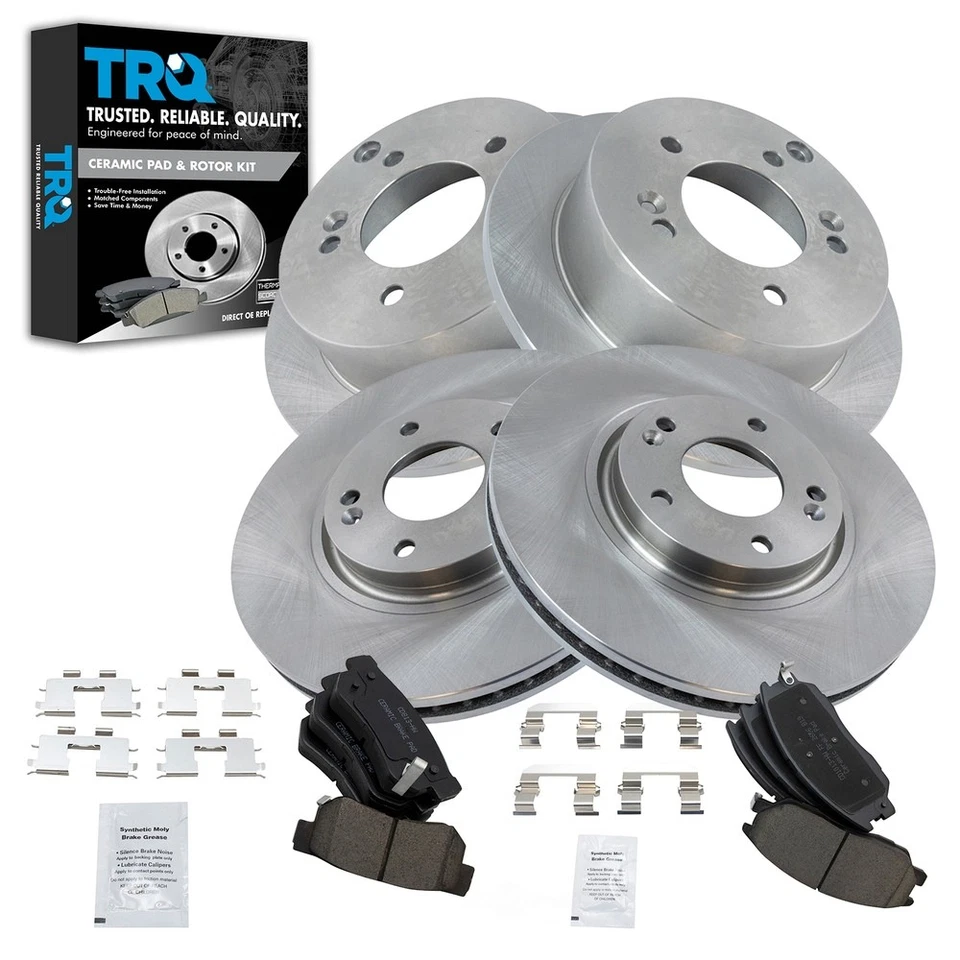 Disc Brake Kit-Ceramic Brake Pad and Rotor Kit TRQ fits 2004 Hyundai XG350 - Image 1 of 1