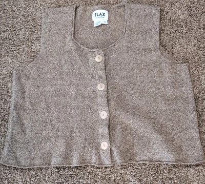 Chaleco suéter de lino para mujer M/L marrón Foto 1 de 4