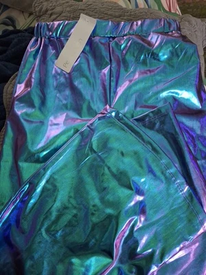 Pants. Girls 8-9 Year Old. Perfashion Brand. NWT. Metallic Look. Elastic Waist - Image 1 of 4