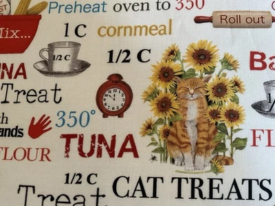 Tecido Cat Letter Kitchen 44”x 36” por Robert Kaufman 00 - Imagem 1 de 4
