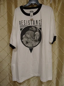 Star Wars Resistance White w/Black Trim Mens The Force Awakens T Shirt XXL NEW - Picture 1 of 4