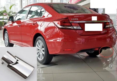 Tubo de escape silenciador punta escape trasero coche para Honda Civic 2012-2015 acero 1 pieza SS Foto 1 de 4