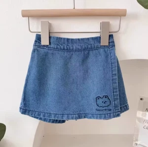 Girs' Pleated Denim Skirt  Cass Denim Culottes 2-8 Years - Picture 1 of 4