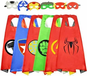 6Pc Superhero Capes and Masks for Kids Cosplay Halloween Party Dress Up Costumes - Picture 1 of 9