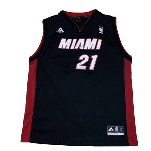 Rare Youth Miami Heat Hassan Whiteside #21 NBA jersey By Adidas Child Size L Cover