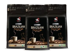 Coffee bean quality - BRAZILIAN WHOLE BEANS COFFEE ORGANIC - Pure organic 3 Pack - Picture 1 of 12