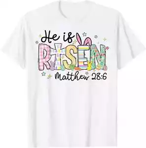 Er ist auferstanden Jesus christlich Frohe Ostern Damen Kinder Mädchen T-Shirt - Bild 1 von 8
