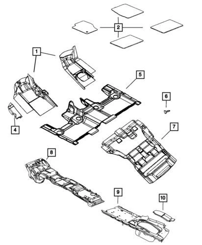 Kit de alfombrillas originales Mopar 2017 Jeep Grand Cherokee - Juego completo 6GH041R9AA Foto 1 de 1