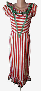 Kleid Kostüm XS S 34 36 weiß rot gestreift Bordüren grün Cul de Paris Olivia ?