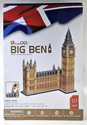 CUBICFUN 3D PUZZLE MC087H BIG BEN 117 Pcs 18.5" x 9.8" x 24.6" - Image 1 of 4