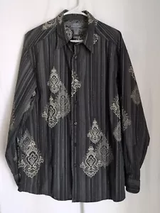 Crazy Horse Mens Button Down Stripes Design Dress Shirt Size XL New Orleans - Picture 1 of 11