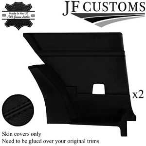 2x CUBIERTAS PARA TARJETAS PUERTA TRASERA DE CUERO PUNTADA NEGRA SE ADAPTA A LANCIA BETA VOLUMEX CUPÉ - Imagen 1 de 3