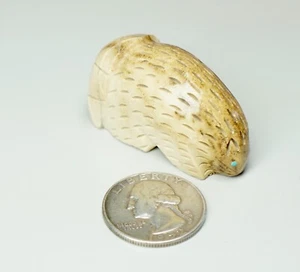 Vtg Native American Zuni Carved Stone Fetish Turquoise Eyes Beaver Cheryl Beyuka - Picture 1 of 9