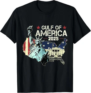 Gulf of USA America Funny Gulf of Mexico USA Flag Map July 4 T-Shirt - Picture 1 of 9