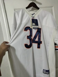 #34 WALTER PAYTON REEBOK ONFIELD PLAYER  JERSEY MENS SZ 54 CHEST -WHITE- NWT - Picture 1 of 11
