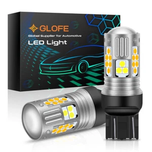 7440 Amber White LED Turn Signal Bulbs For Daytime Running Lights DRL Dual Color - Picture 1 of 8