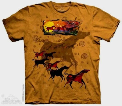 The Mountain Wild Red Horses Short Sleeve Native Horse T-Shirt Adult (Sm - 3x) - Image 1 of 3