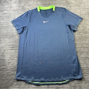 Nike Court Shirt Mens Extra Large Blue Tennis Training Casual - Picture 1 of 8