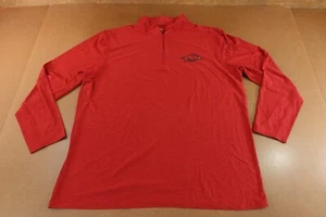 Arkansas Razorbacks Colosseum Mens XXL Red Long Sleeve 1/4 Zip Pullover Top NWT - Picture 1 of 9