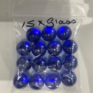 Ker-Plunk/Kerplunk - Spare/Replacement - 15 Blue Glass Marbles - Free P&P - Picture 1 of 1