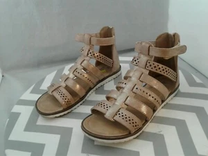 Aloha Island Size 9M Womens Gold Zip Back Strappy Gladiator Angle Shoes Sandals - Picture 1 of 7