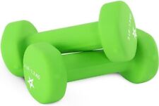 Yes4All Neoprene Coated Dumbbell Hand Weight Sets of 2 - Light Green - 3lbs