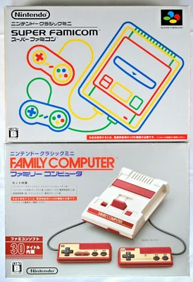 Nintendo Classic Mini Famicom Super Famicom NES SNES Console Set [Near Mint] - Image 1 of 4