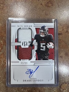 2022 national treasures football Drake London RPA NFL Game Gear Auto /99