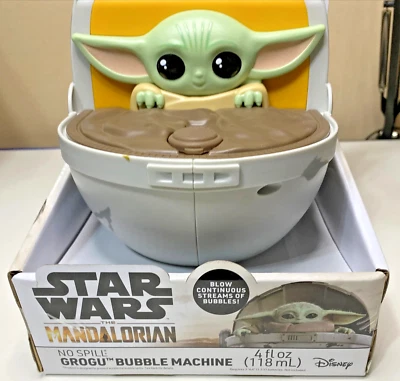 Máquina para hacer burbujas Grogu sin derrames Mandalorian Star Wars que funciona con pilas Foto 1 de 4