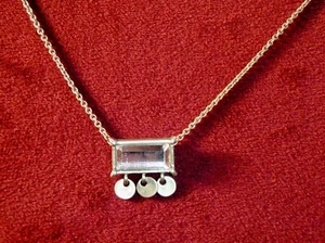 Lia Sophia Art Deco Style 16" Necklace Brass Tone Mirror - Picture 1 of 5