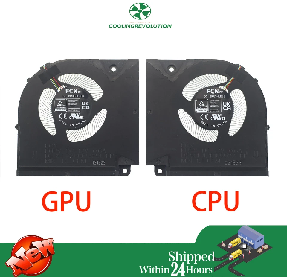 Laptop CPU GPU Cooling Fan DC12V 0.6A 4-Pin for Gigabyte Aorus 17X AZF RTX 4090 - Image 1 of 3