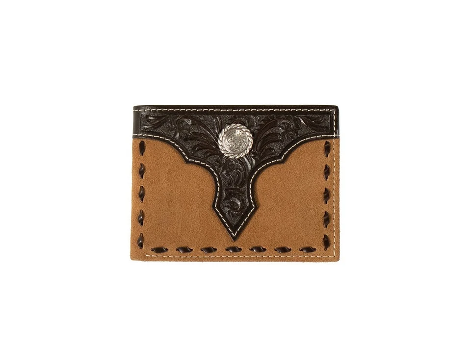 Nocona Western Wallet Mens Bifold Roughout Floral Tan N500046108 - Изображение 1 из 1