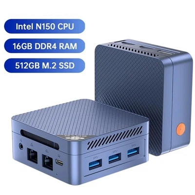 Mini PC Intel Twin Lake N150 Windows 11 Pro 12GB RAM DDR5 512GB SSD WiFI BT 5.0 - Bild 1 von 4