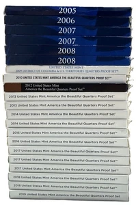 Lot of 21 proof U.S. state, territorial & ATB sets: bid 1 price for all 21 sets - Picture 1 of 1