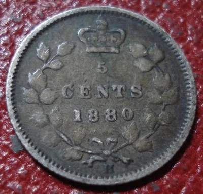 1880-H CANADA SILVER 5 CENTS IN GOOD-VG CONDITION - Image 1 of 2