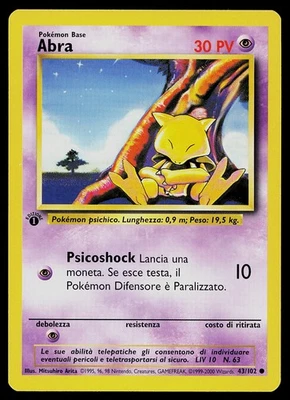 Pokemon Card - Abra 1st Edition Italian Base Set 43/102 Common - Image 1 of 2