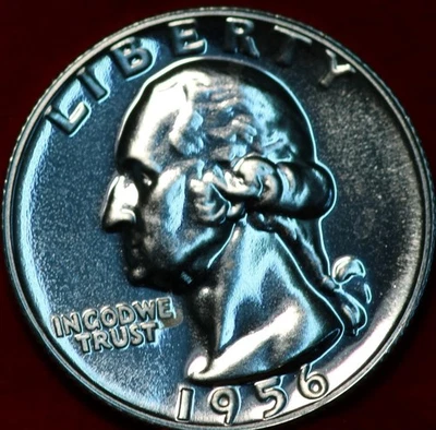 🇺🇸 Uncirculated Proof 1956 Philadelphia Mint Silver Washington Quarter USA - Image 1 of 2