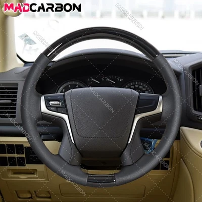 Volante redondo negro piano compatible con 16+ Toyota Land Cruiser LC200 Crown Prado Foto 1 de 4