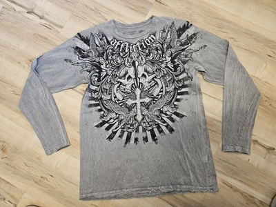 Affliction Sweatshirt Langarmshirt Gr. XXL Herren Grau - Bild 1 von 3