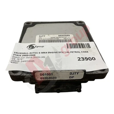 VAUXHALL ASTRA G MK4 ENGINE ECU 1.6L PETROL CODE Z16SE 2000-2005 DJTY - Image 1 of 4