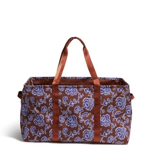 Vera Bradley Poly Large Car Tote Cotswolds Organizer Blue Brown - Picture 1 of 2