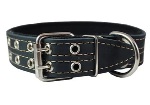 Genuine Leather Dog Collar, Padded, 1.5" Wide. Fits 18"-22" Neck , Doberman - Picture 1 of 4