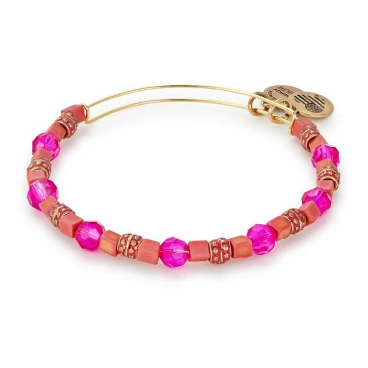  Pulseira de arame expansível Alex and Ani laranja/rosa com miçangas #551 - Imagem 1 de 1