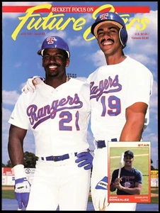 Juan Gonzalez Larry Johnson Juli 1991 Beckett Future Stars Magazin #3 - Bild 1 von 2